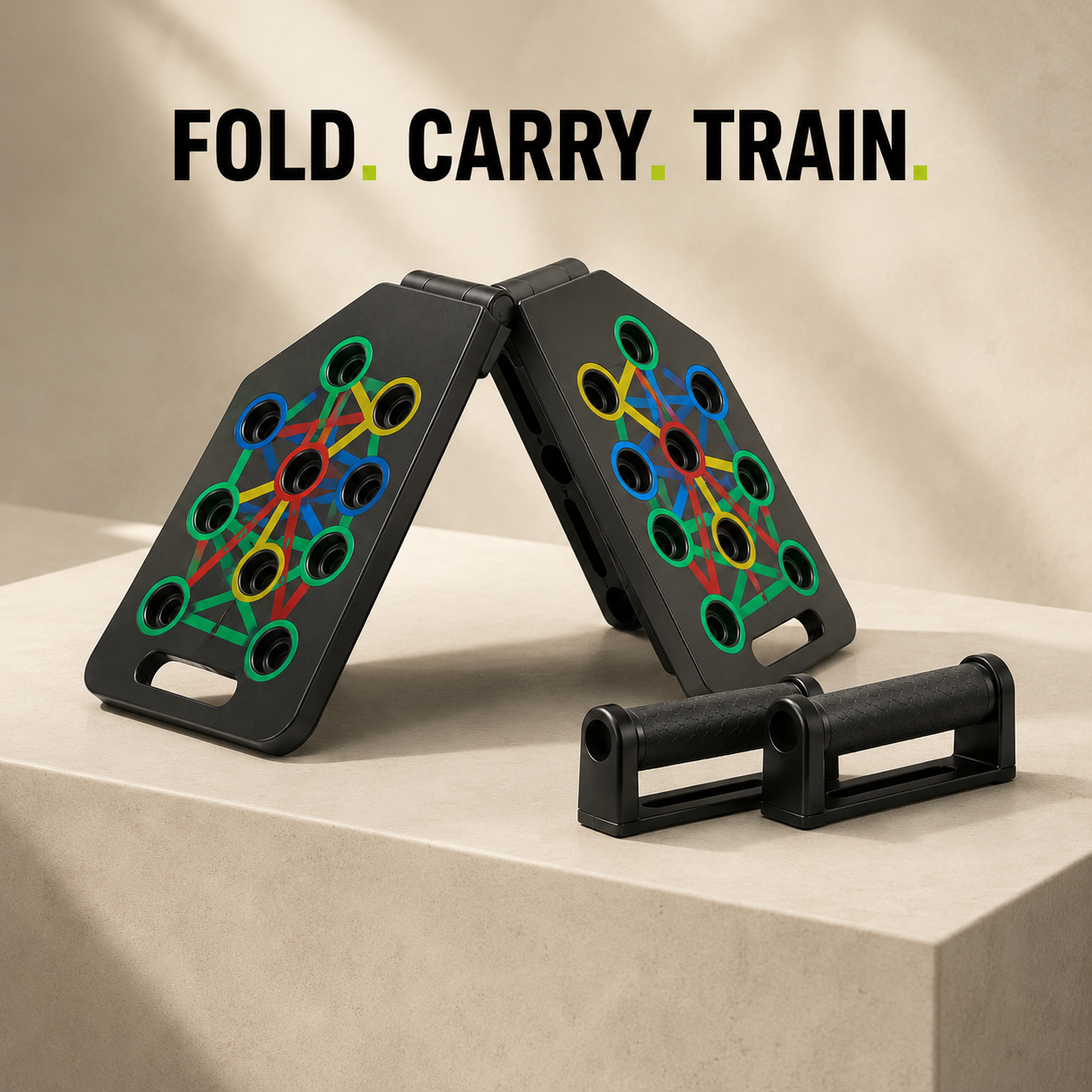Multifunctional Foldable Push-Up Board System – Colour-Coded Upper-Body Training Set