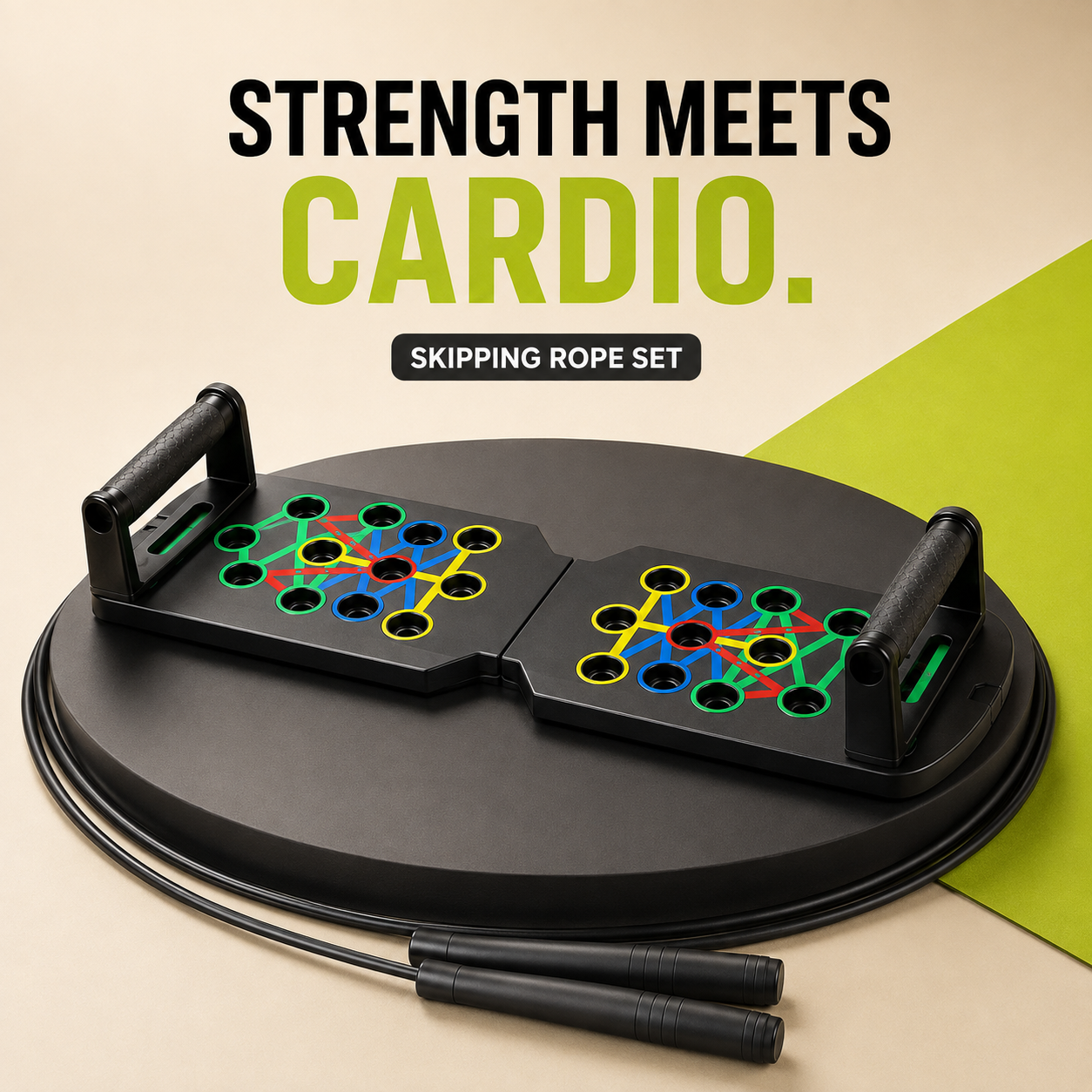 Multifunctional Foldable Push-Up Board System – Colour-Coded Upper-Body Training Set