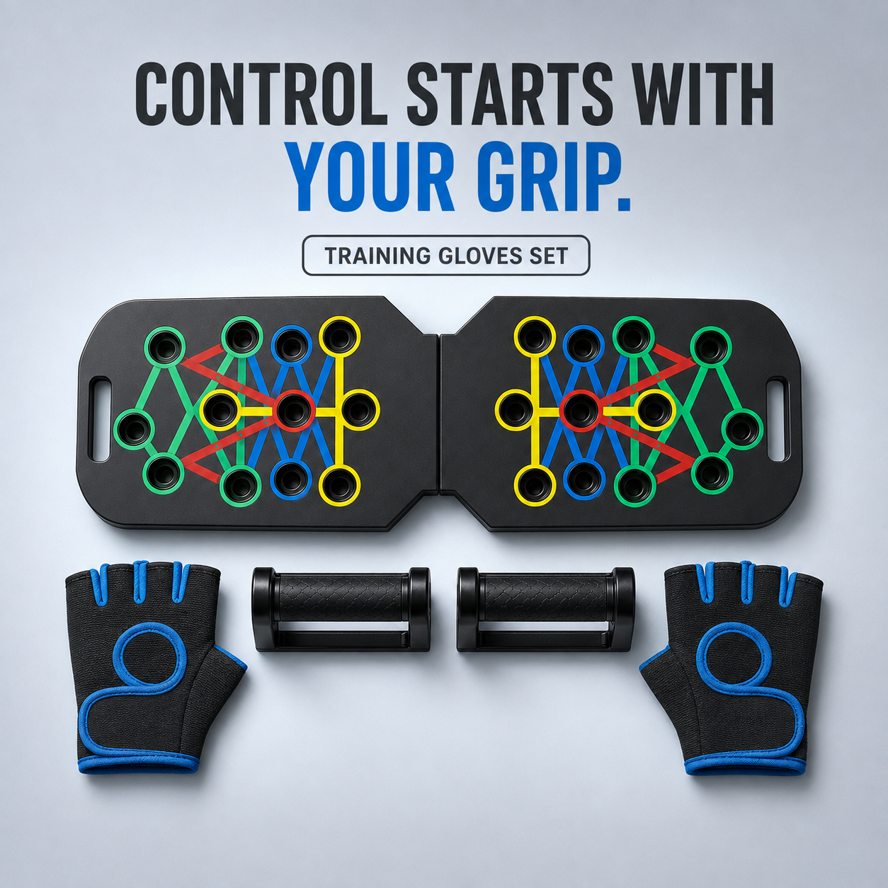 Multifunctional Foldable Push-Up Board System – Colour-Coded Upper-Body Training Set
