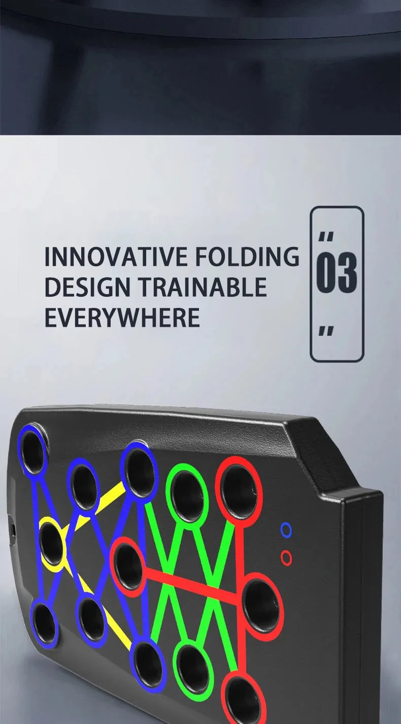 Multifunctional Foldable Push-Up Board System – Colour-Coded Upper-Body Training Set