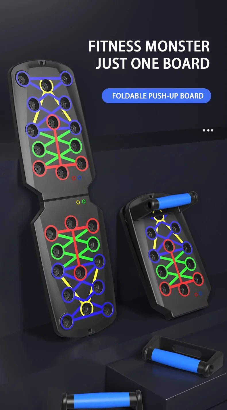 Multifunctional Foldable Push-Up Board System – Colour-Coded Upper-Body Training Set