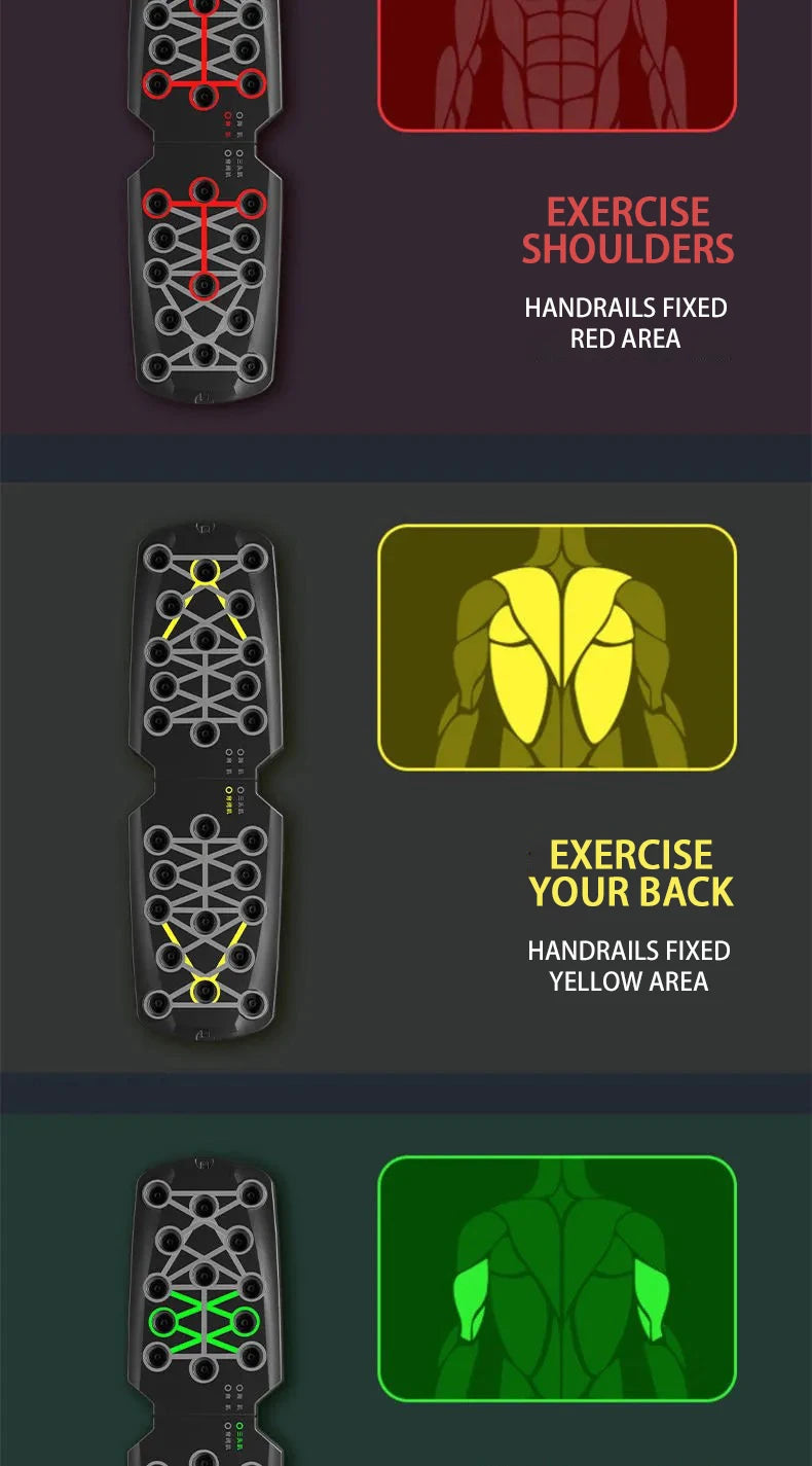 Multifunctional Foldable Push-Up Board System – Colour-Coded Upper-Body Training Set