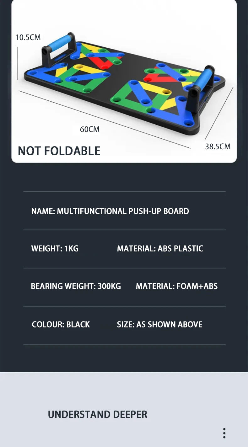 Multifunctional Foldable Push-Up Board System – Colour-Coded Upper-Body Training Set