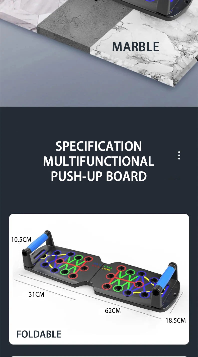 Multifunctional Foldable Push-Up Board System – Colour-Coded Upper-Body Training Set
