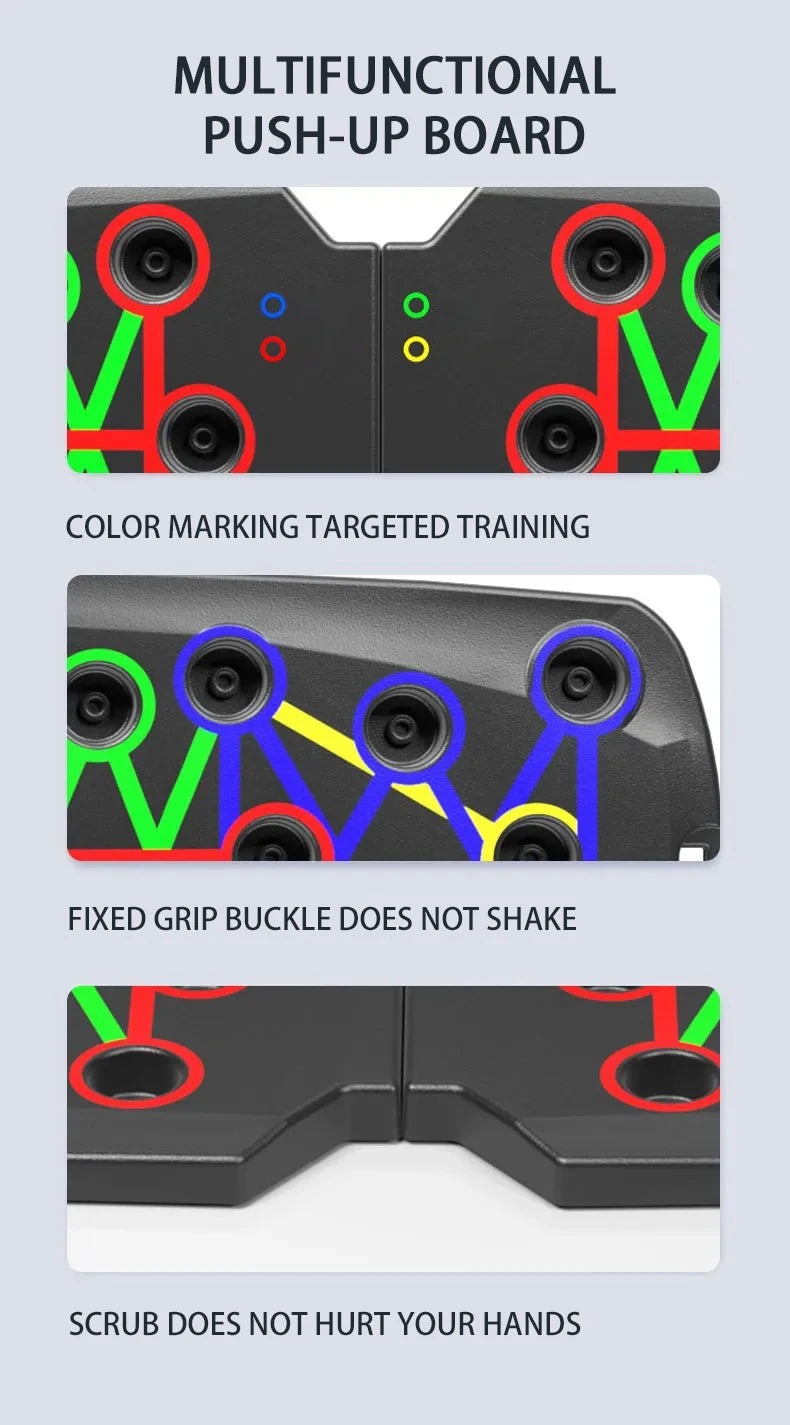 Multifunctional Foldable Push-Up Board System – Colour-Coded Upper-Body Training Set