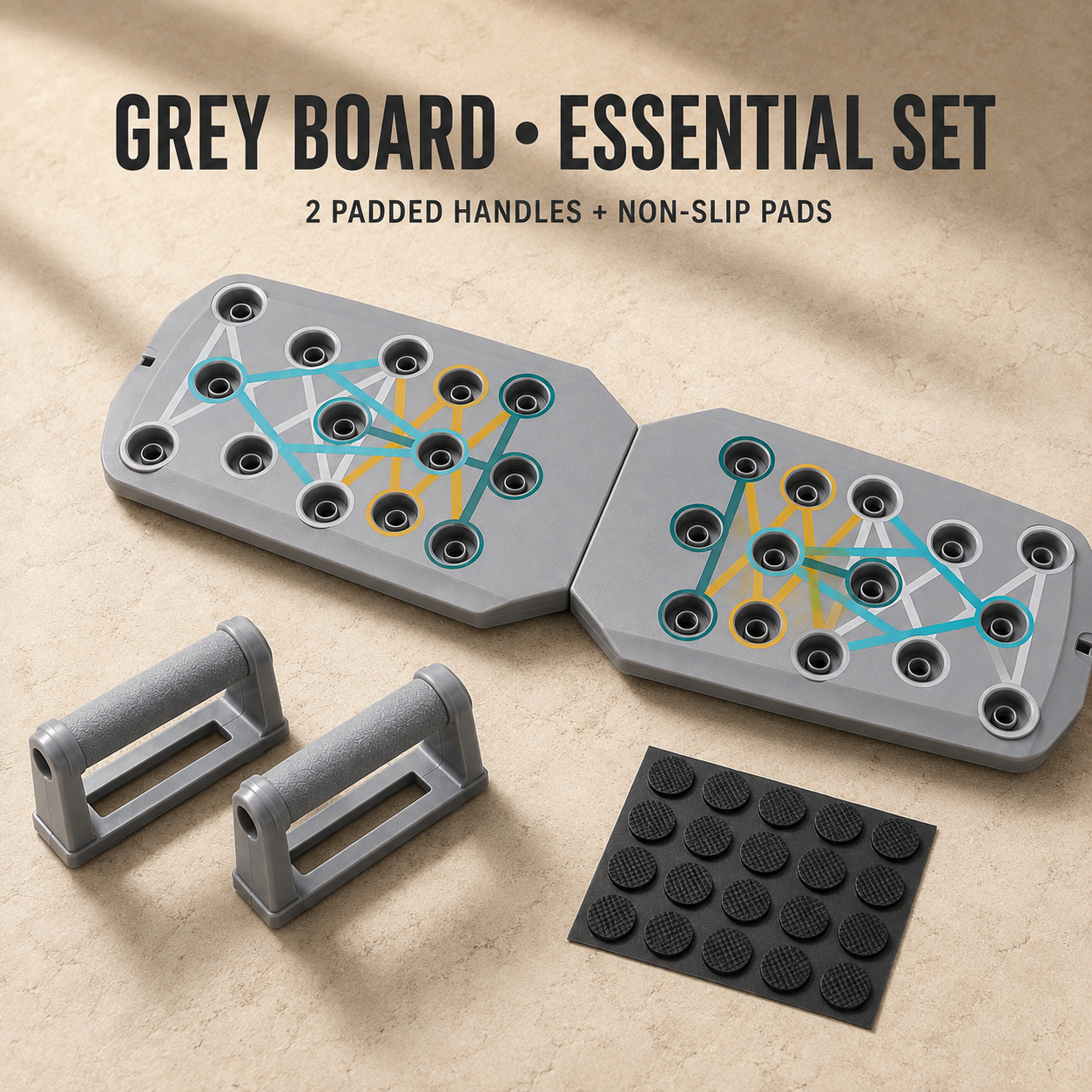 Multifunctional Foldable Push-Up Board System – Colour-Coded Upper-Body Training Set
