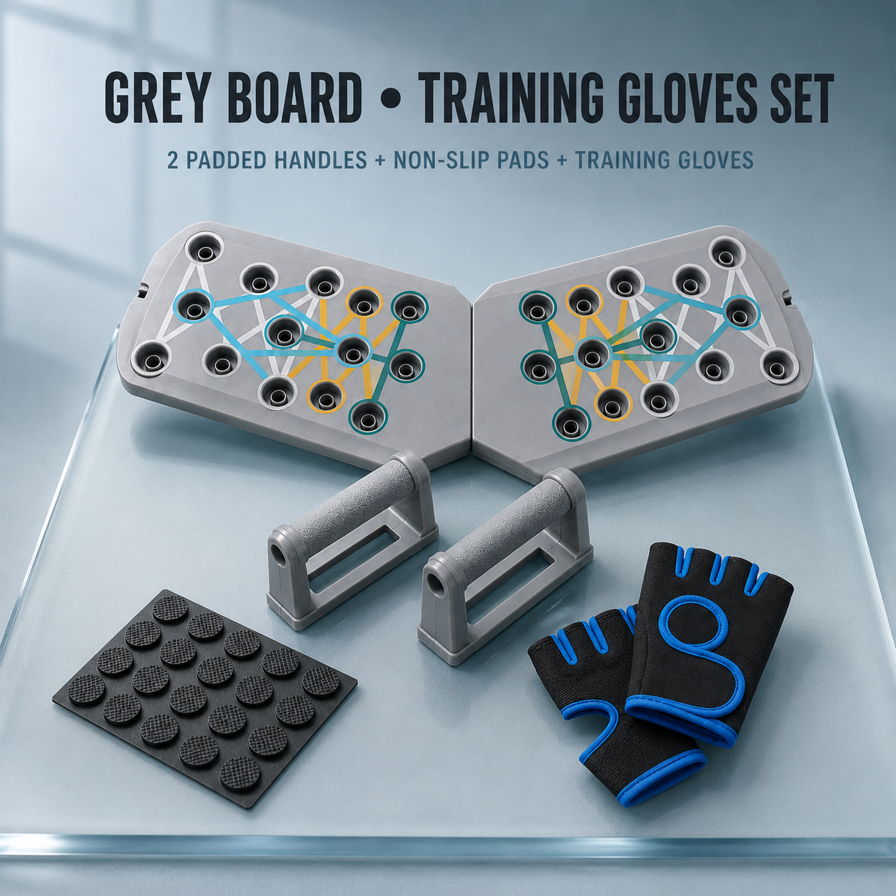 Multifunctional Foldable Push-Up Board System – Colour-Coded Upper-Body Training Set