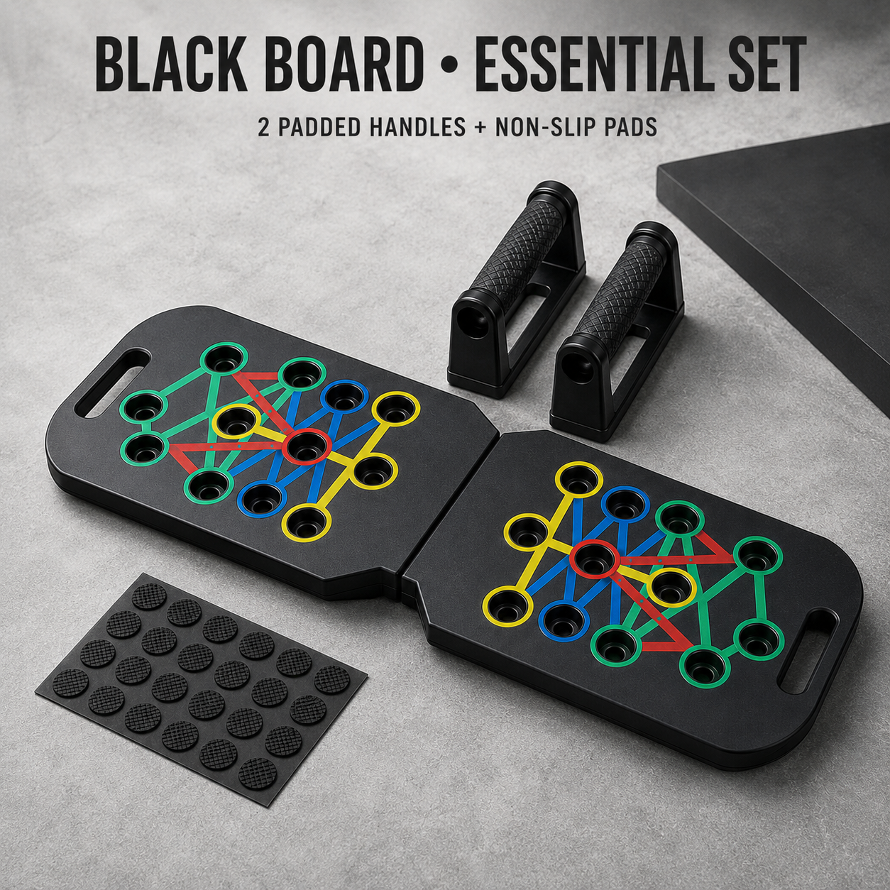 Multifunctional Foldable Push-Up Board System – Colour-Coded Upper-Body Training Set