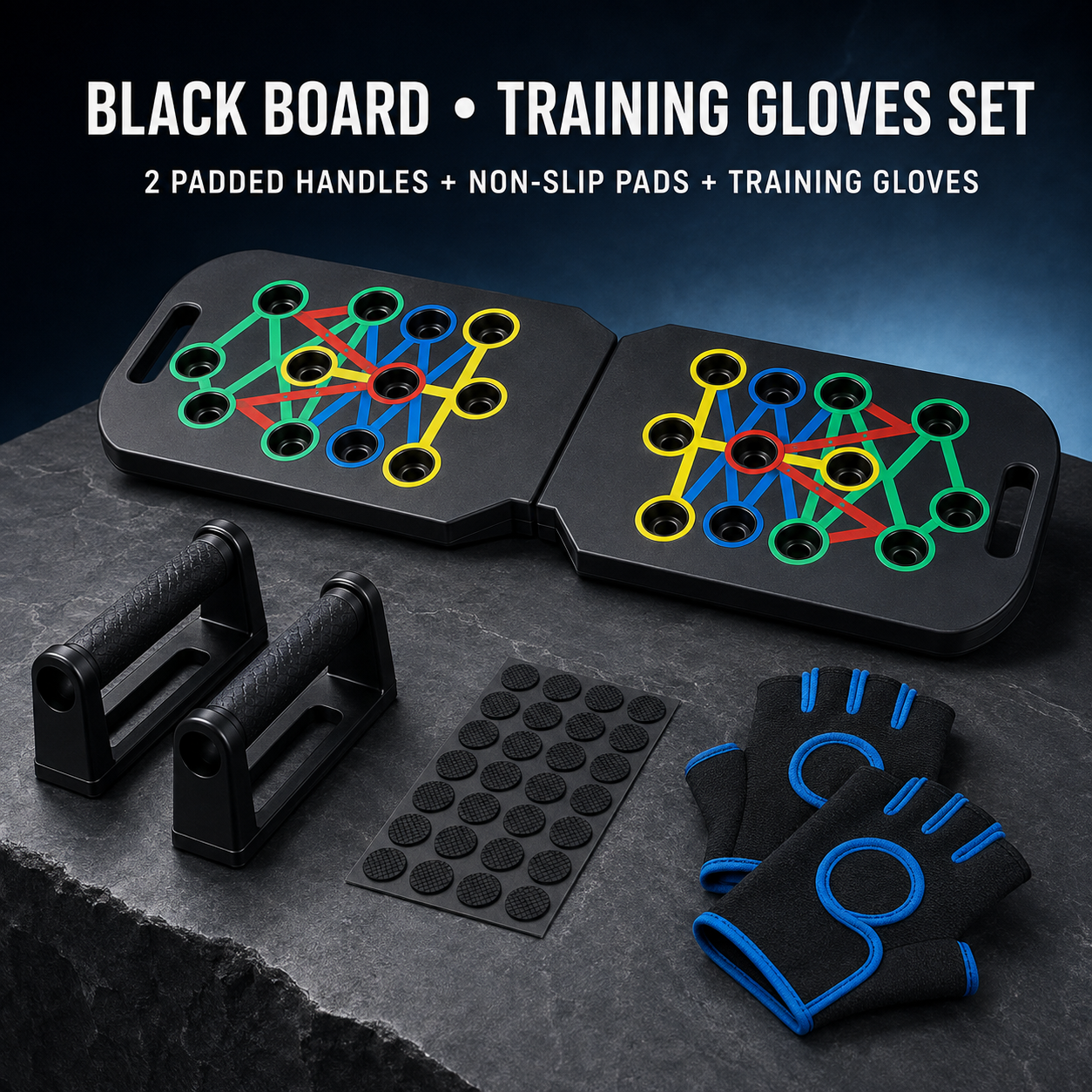 Multifunctional Foldable Push-Up Board System – Colour-Coded Upper-Body Training Set