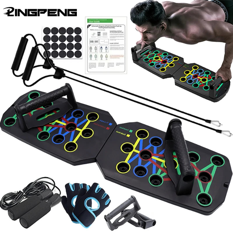 Multifunctional Foldable Push-Up Board System – Colour-Coded Upper-Body Training Set